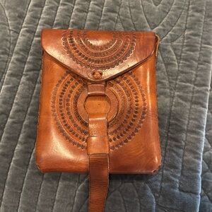 Leather handmade cross body bag